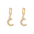 Minimalist Letter Number Text Stainless Steel 18K Gold Plated Earrings