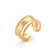 Women Fashion Stripe Geometric Stainless Steel 18K Gold Plated Rings