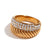 Fashion Niche Stripe Round Circle Geometric Stainless Steel 18K Gold Plated Rings