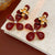 Luxurious Flower Flower Alloy Oil Dripping Earrings