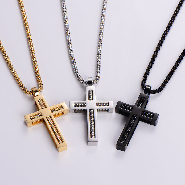 Minimalist Cross Stainless Steel Electroplating Pendants