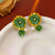 Modern Chinese Flower Flower Artificial Pearl Electroplating Earrings