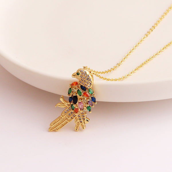 Women Chinese Zodiac Animal Copper Diamond Inlay Necklaces