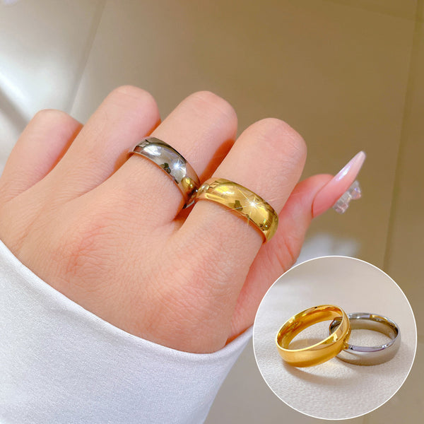 Unisex Minimalist Crown Titanium Steel Polishing Rings