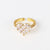 Moderate Luxury Women Fan-Shape Square Heart Circle Gold Plated Copper Rings