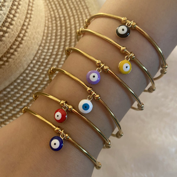 Expressive Eye Stainless Steel Oil Dripping Bangles