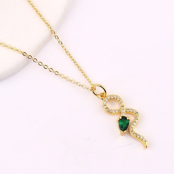 IG Style Women Snake Chinese Zodiac Animal Copper Electroplating Necklaces