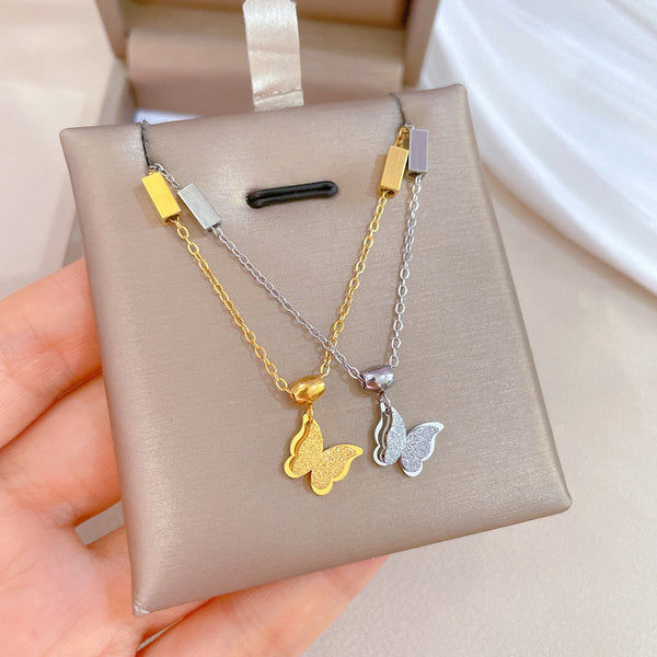 Cartoon Flower Gourd Geometric Titanium Steel Electroplating Necklaces