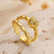 Minimalist Women Irregular Geometric Copper Electroplating Rings