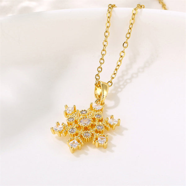 Minimalist Flower Stainless Steel Electroplating Necklaces