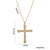 Moderate Luxury Cross Geometric Titanium Steel 18K Gold Plated Necklaces