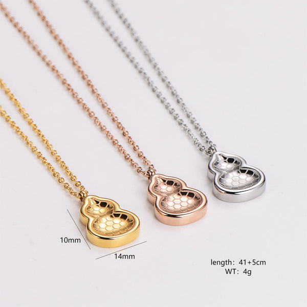 Fashion Checkered Stainless Steel Electroplating Necklaces