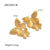 IG Style Butterfly Geometric Stainless Steel 18K Gold Plated Earrings