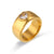 Women Fashion Circle Geometric Stainless Steel 18K Gold Plated Rings