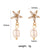 Fashion Flower Geometric Stainless Steel 18K Gold Plated Stud Earrings