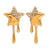 Fashion Pentagram Star Stainless Steel Electroplating Stud Earrings