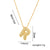 Letter Text Number Titanium Steel 18K Gold Plated Necklaces