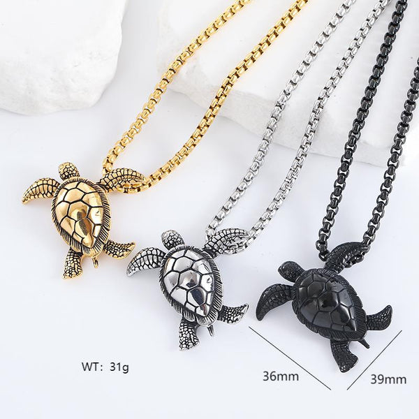 IG Style Turtle Stainless Steel Distressing Pendants