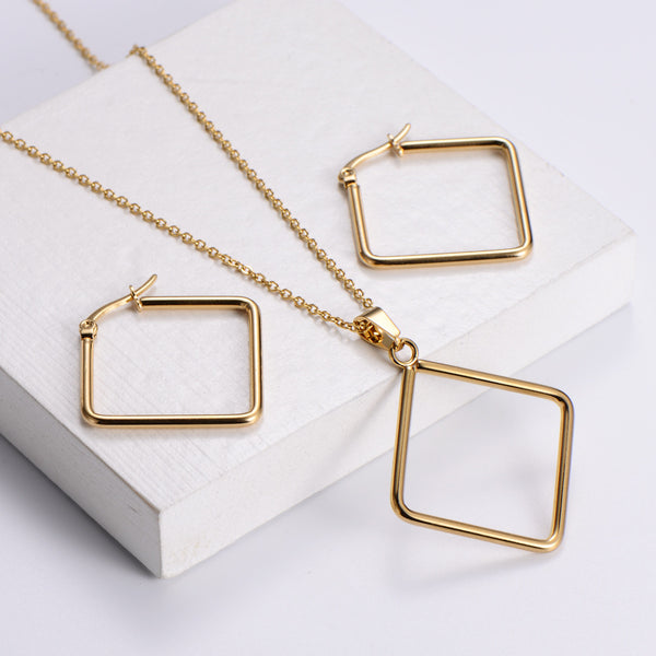 Women Korean Geometric Metal Geometric Stainless Steel Electroplating Pendants