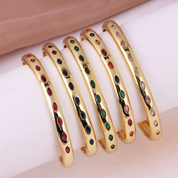 Ellipse Zircon Diamond Inlay Bangles