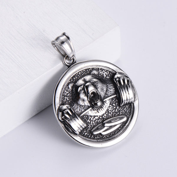 Men Metal Retro Vintage Chinese Zodiac Animal Stainless Steel Polishing Pendants