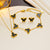 Korean Wing Geometric Titanium Steel 18K Gold Plated Stud Earrings