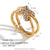 Women Fashion Circle Geometric Stainless Steel 18K Gold Plated Rings