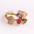 Rustic Women Flower Flower Copper Diamond Inlay Rings