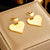 Fashion Heart Titanium Steel Electroplating Earrings