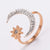 Minimalist Moon Titanium Steel Electroplating Rings