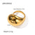 Women IG Style Circle Geometric Stainless Steel 18K Gold Plated Rings