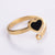 Moderate Luxury Stripe Circle Round Heart Stainless Steel Electroplating Rings