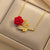 Fashion Rose Titanium Steel Electroplating Necklaces