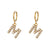 Minimalist Letter Number Text Stainless Steel 18K Gold Plated Earrings