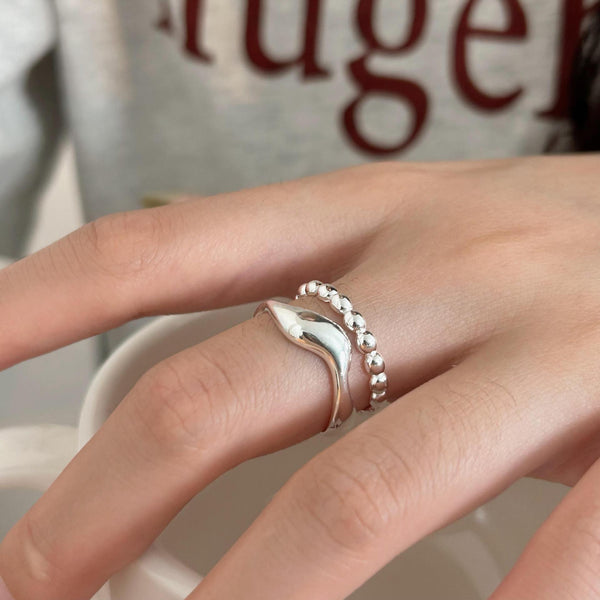 925 Sterling Silver Women Korean Irregular Silver Silver Plating Rings