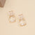 Women Fashion Geometric Glass Stud Earrings