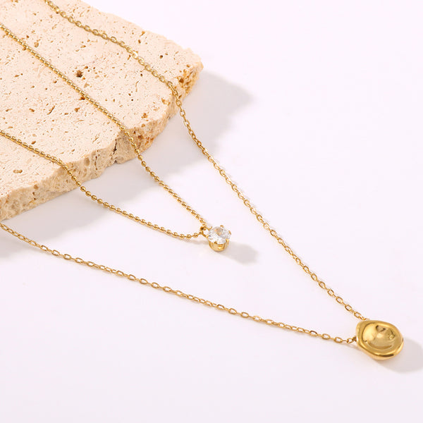 IG Style Irregular Diamond Stainless Steel Electroplating Necklaces