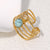 Open Ring Stripe Geometric Stainless Steel Electroplating Rings