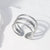 Women Minimalist Stripe Ellipse Leaf Stainless Steel Rings