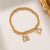 Moderate Luxury Women Bear Animal Chinese Zodiac Titanium Steel 18K Gold Plated Bracelets