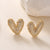 Heart Geometric Copper Electroplating Stud Earrings