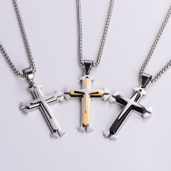 Expressive Cross Stainless Steel Electroplating Pendants