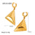 IG Style Checkered Geometric Stainless Steel 18K Gold Plated Earrings