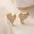 Heart Geometric Copper Electroplating Stud Earrings