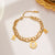 Women Bear Geometric Titanium Steel 18K Gold Plated Bracelets