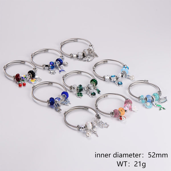 Cartoon Women Fruit Stainless Steel Bangles