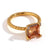 Vintage Fashion Retro Quadrilateral Circle Geometric Stainless Steel 18K Gold Plated Rings