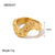 Women IG Style Circle Irregular Geometric Stainless Steel 18K Gold Plated Rings