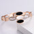 Women Geometric Metal Diamond Crown Stainless Steel Bangles