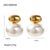 IG Style Circle Geometric Stainless Steel 18K Gold Plated Earrings